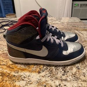 Nike navy/maroon Dunk Hi’s